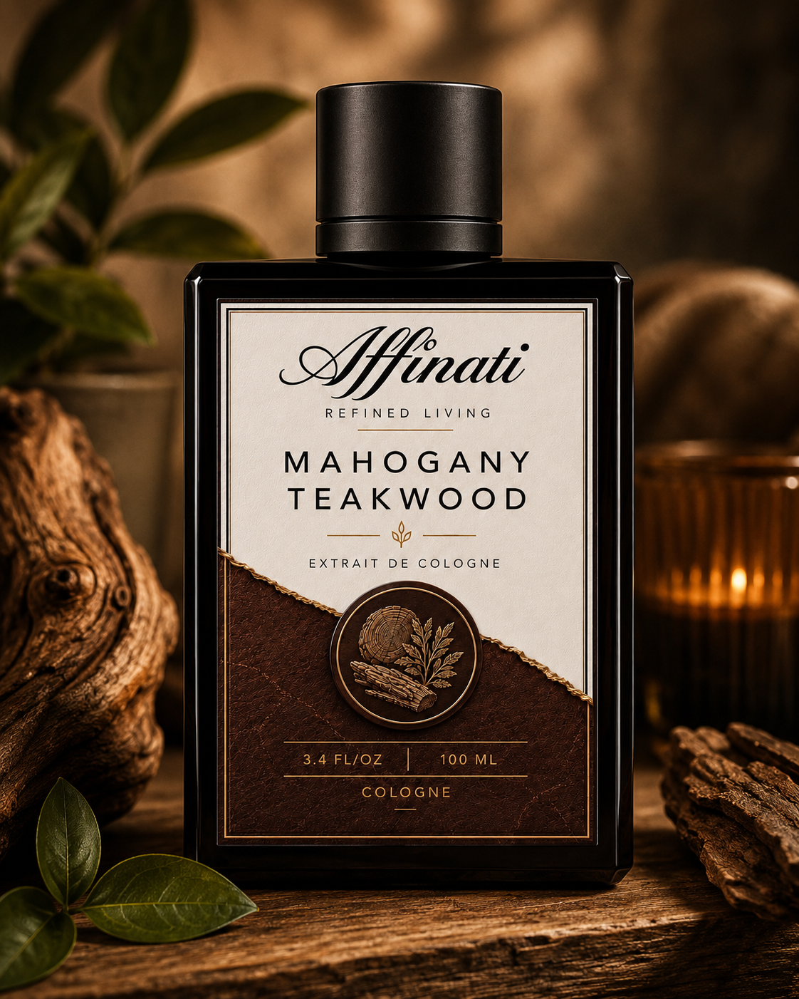 Mahogany Teakwood Extrait de Cologne, Luxury Woody Unisex Scent