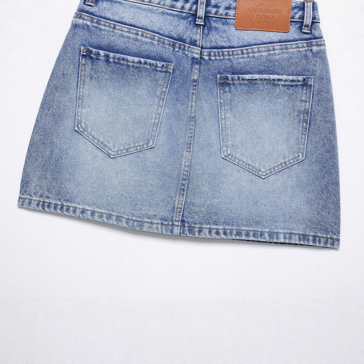 Women’s Light Blue Casual Denim Mini Skirt Street Style - Image 4