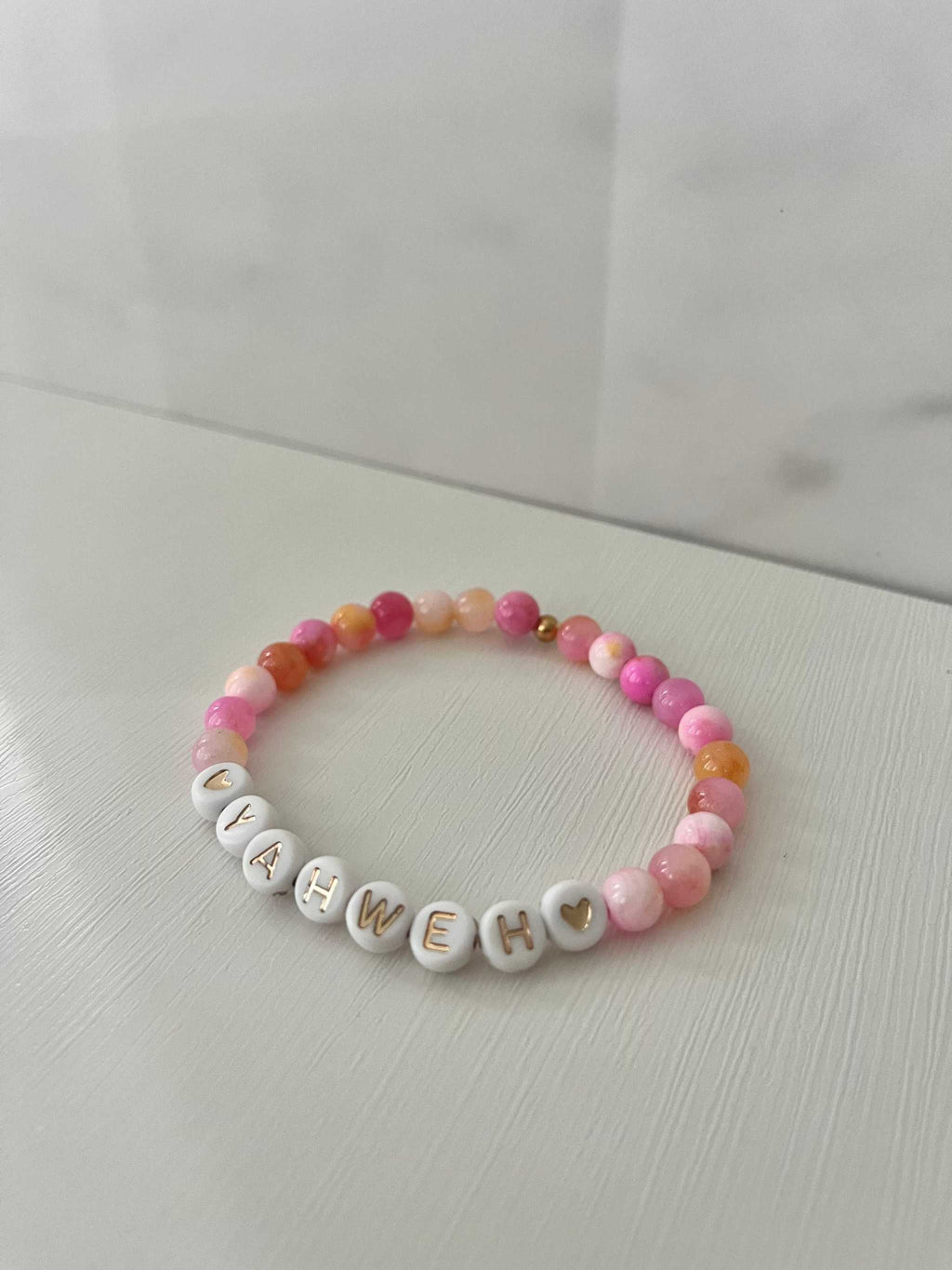 YAHWEH Pink Purple Marble Bracelet | Beautiful Faith-Inspired Jewelry