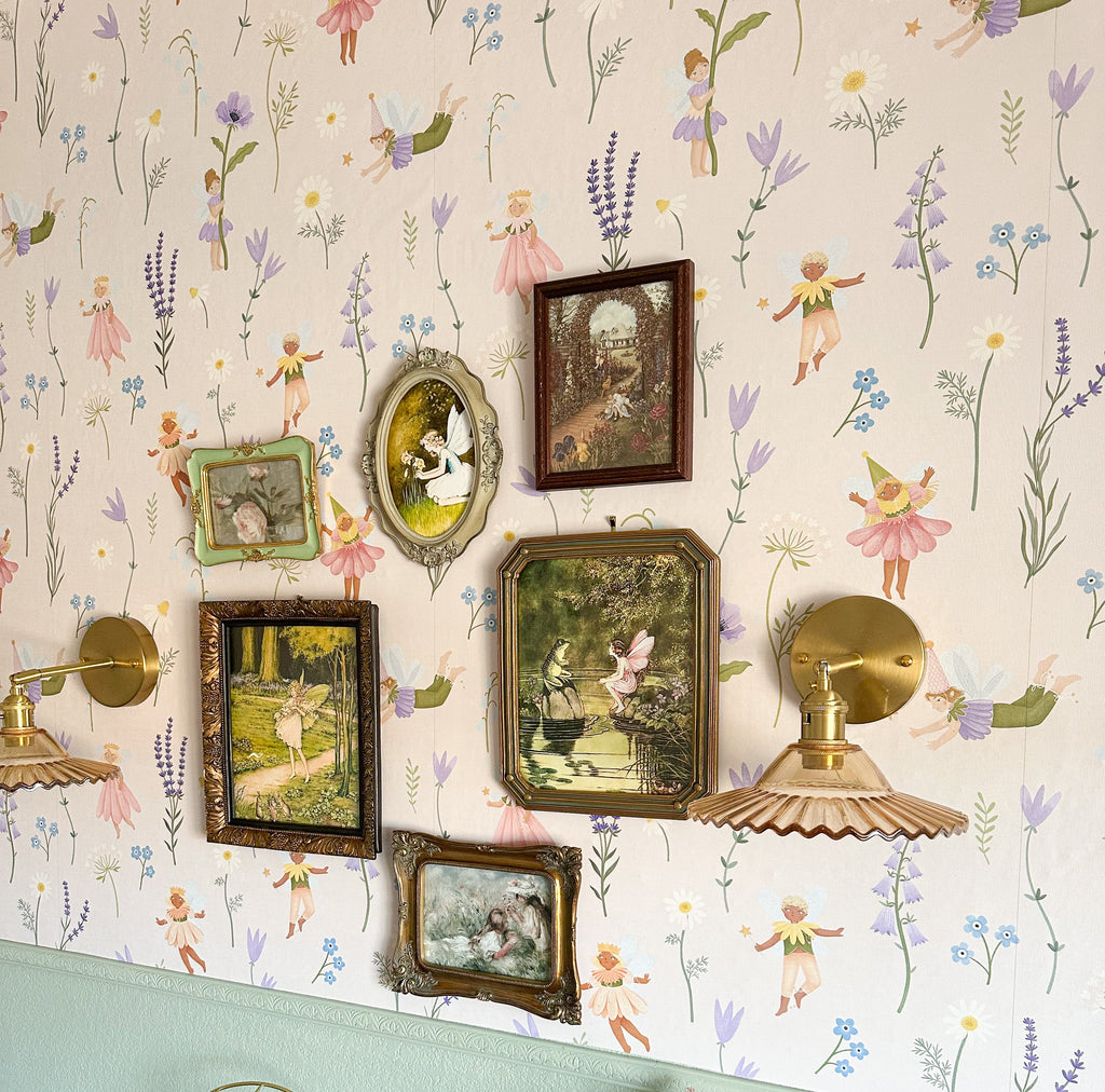 Iridessa Floral Removable Wallpaper in Pink, Lavender & Green