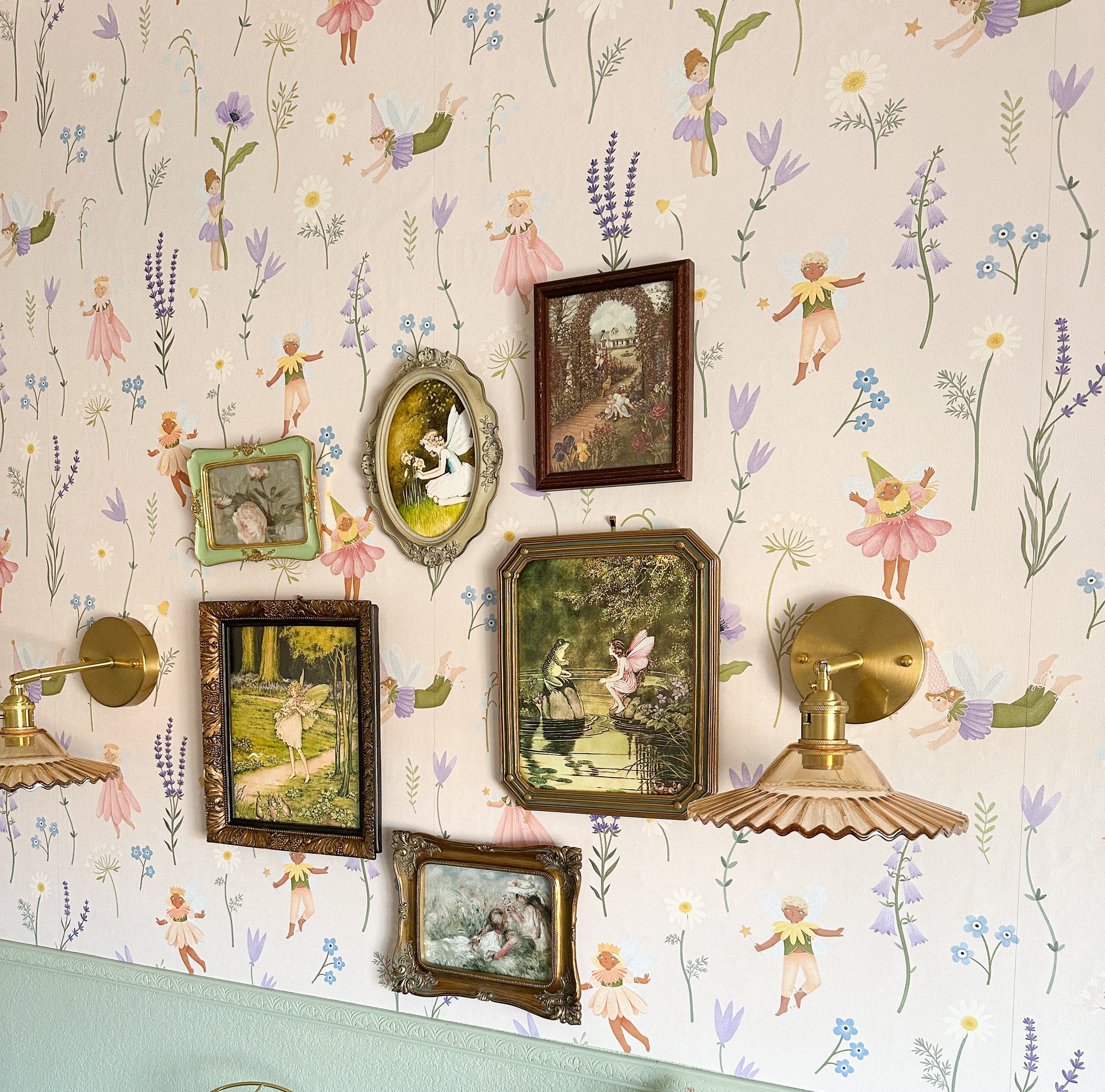 Iridessa Floral Removable Wallpaper in Pink, Lavender & Green