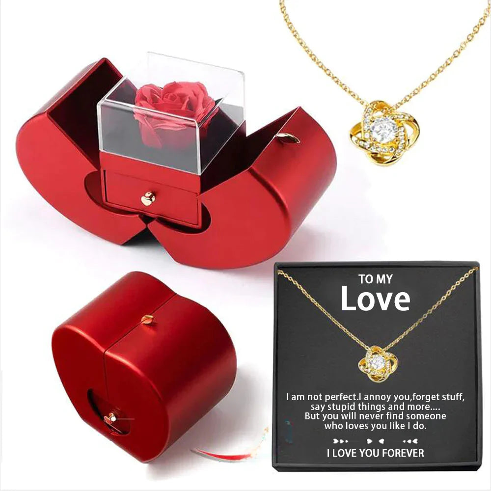 Luxury Four-Leaf Clover Necklace Gift Box Set