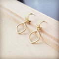 Matte Gold Cuff Earring w/ Square Dangle 200k