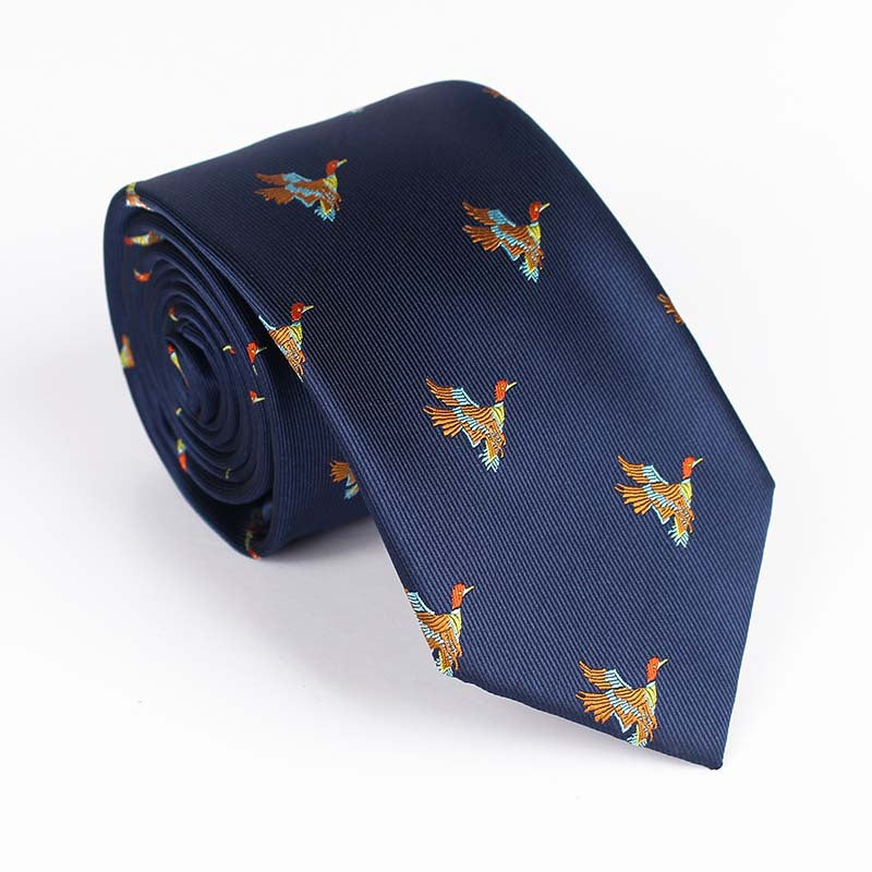 Vibrant Jacquard Bird Pattern Necktie - Multi-Color Design - Image 12