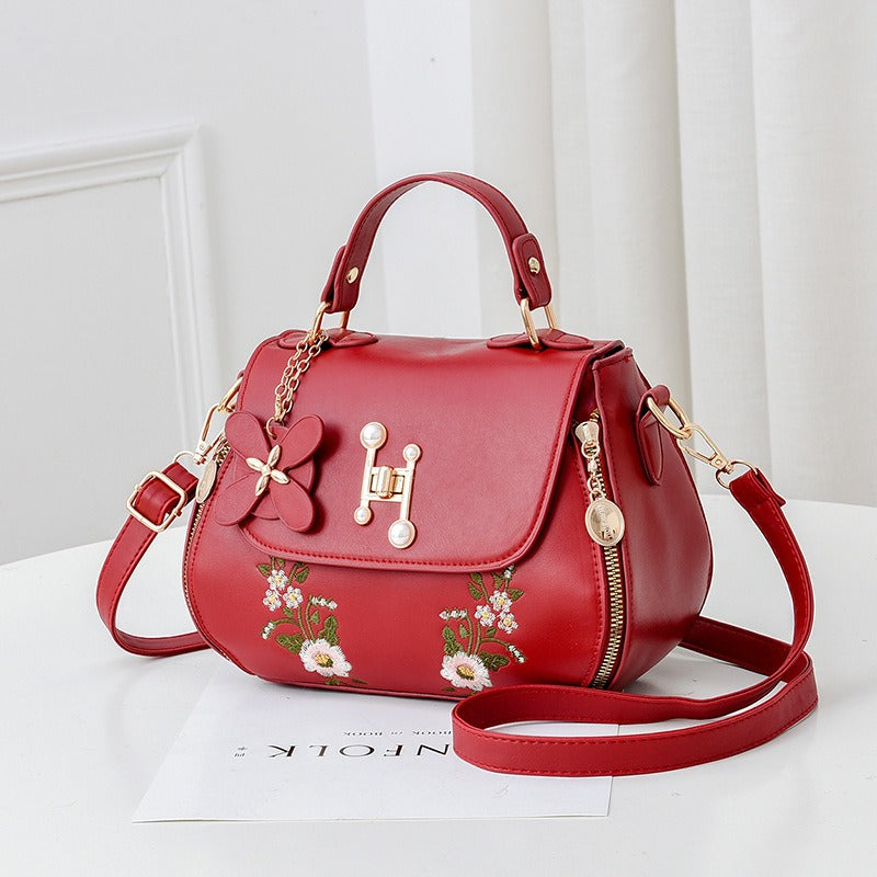 Harajuku Style Embroidered Bucket Handbag with Shoulder Strap - Image 11