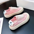 Women's Thick Soled Platform Sneakers in Pastel and Neutral Tones - Image 3
