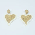 Sunny Days Heart Raffia Earrings