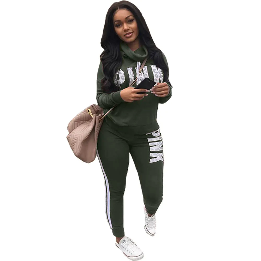 Women's Casual Two-Piece Tracksuit Set with Hooded Top and Joggers - Image 31