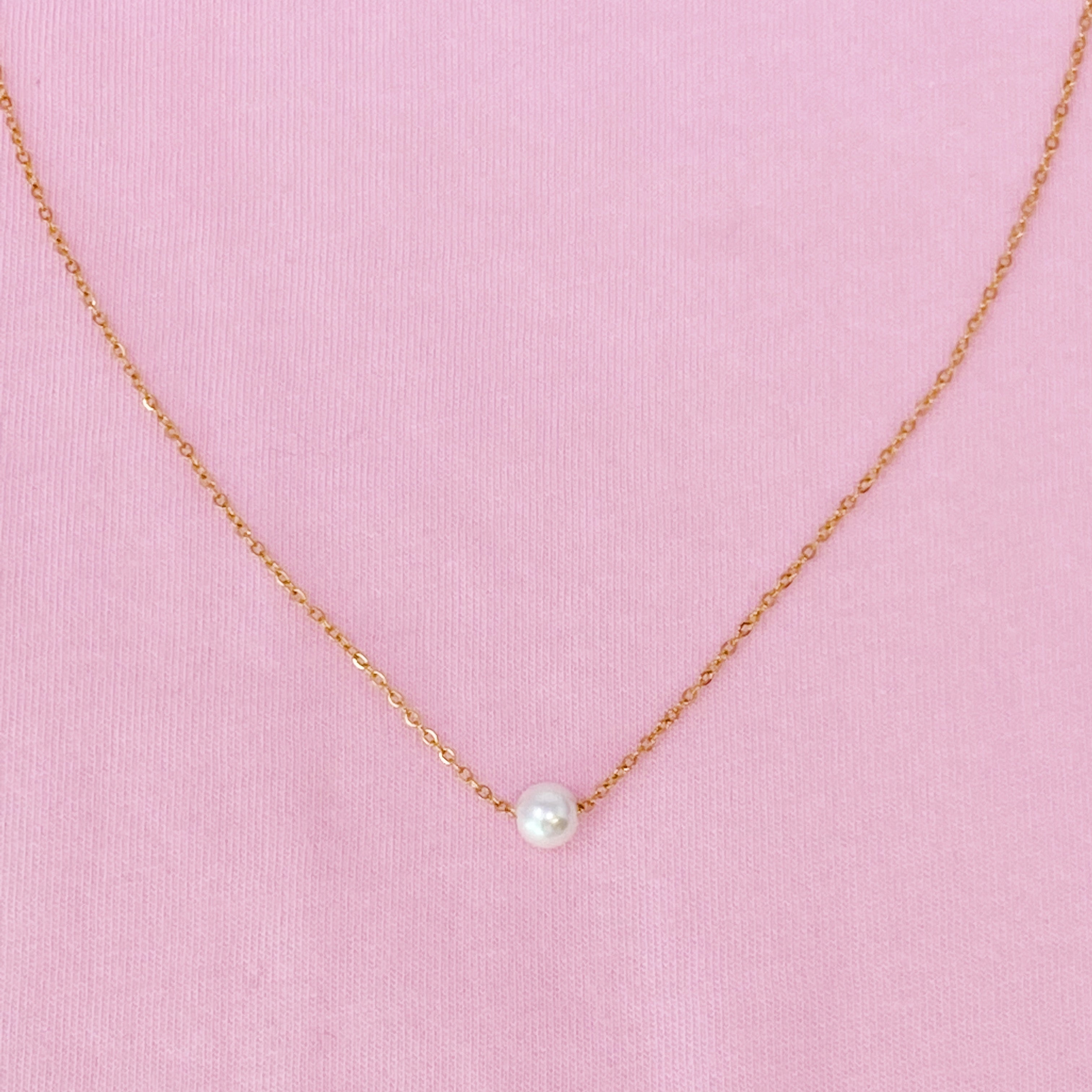 Dainty Single Pearl Necklace
