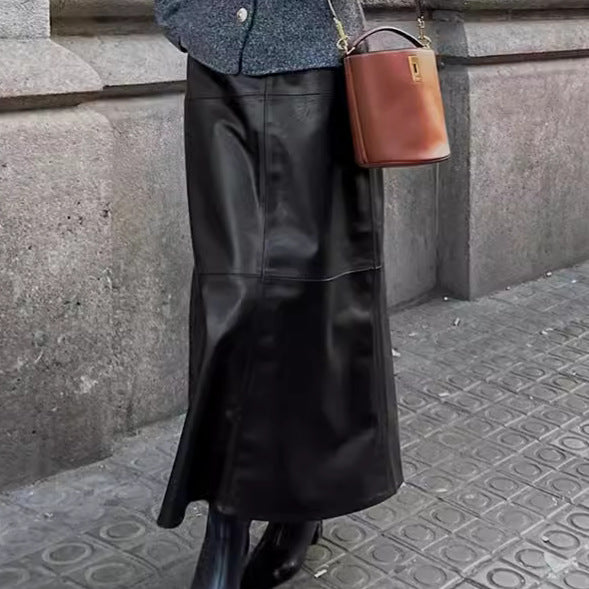 Women's High-Waisted Straight Leg Midi Skirt in Classic Black - Image 5