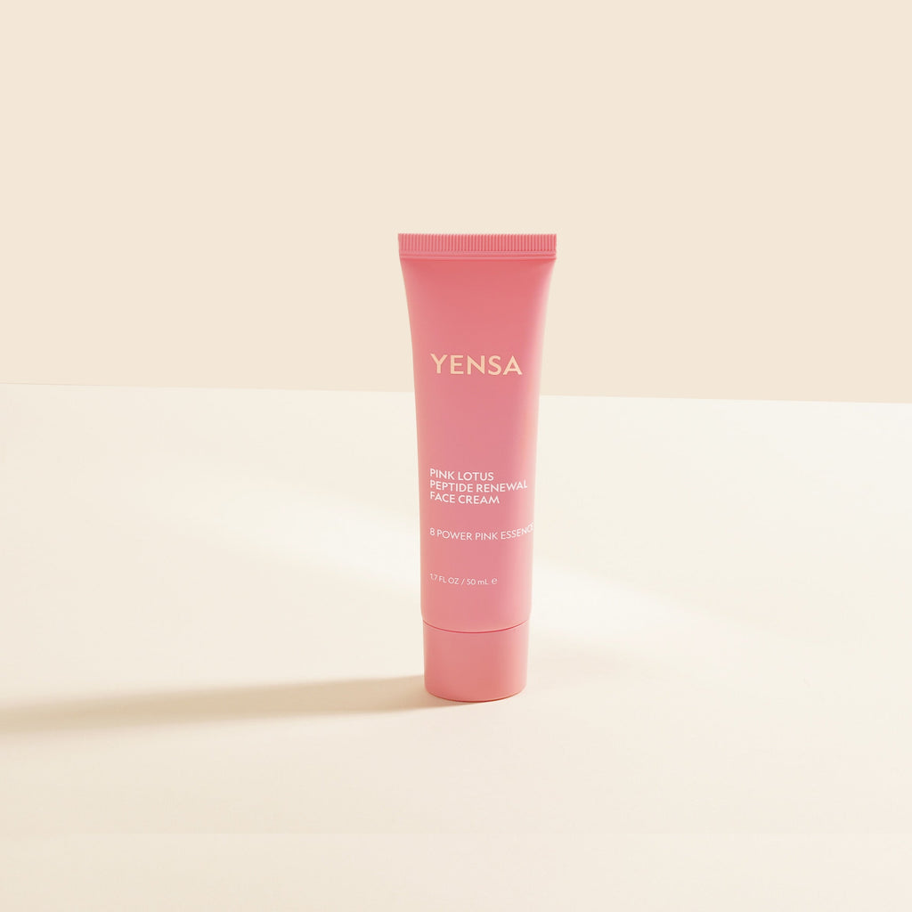Pink Lotus Peptide Renewal Face Cream tube with 50ml capacity