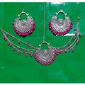 Beautiful pink maang tikka and matching earrings set