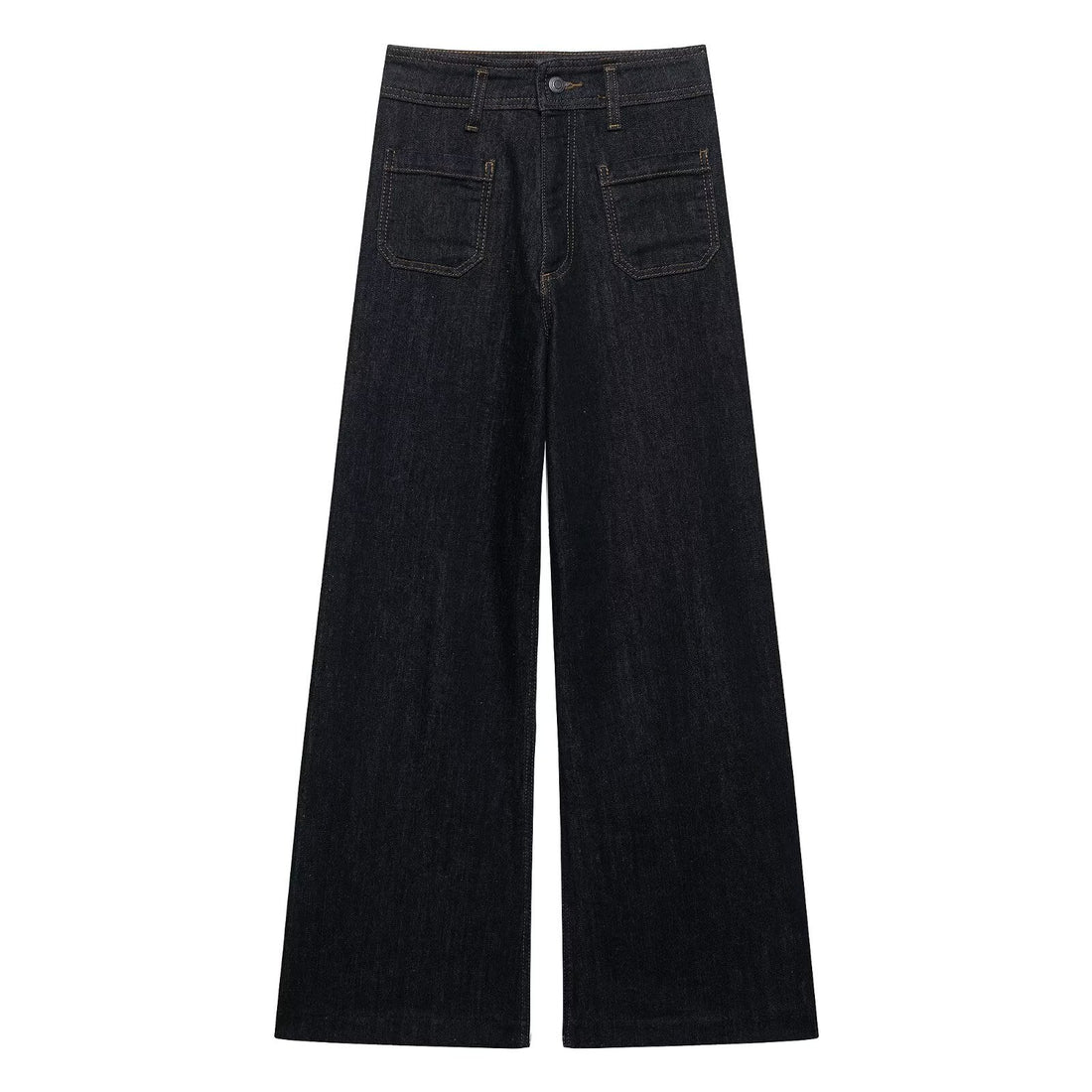 Women's High Waist Wide Leg Jeans - Black, Deep Blue, Grey Black - Image 2