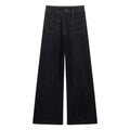 Women's High Waist Wide Leg Jeans - Black, Deep Blue, Grey Black - Image 2