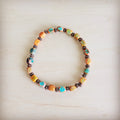 Genuine Regalite and Copper Stretch Beaded Bracelet Sunrise 812j