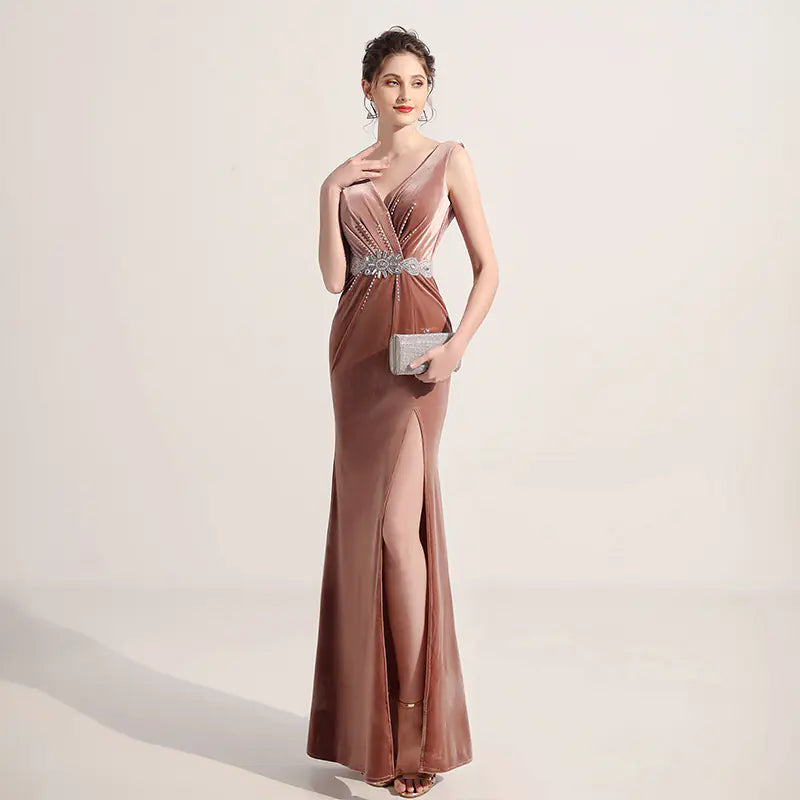 Elegant Slimming Long Dress for Nightclub and Sauna