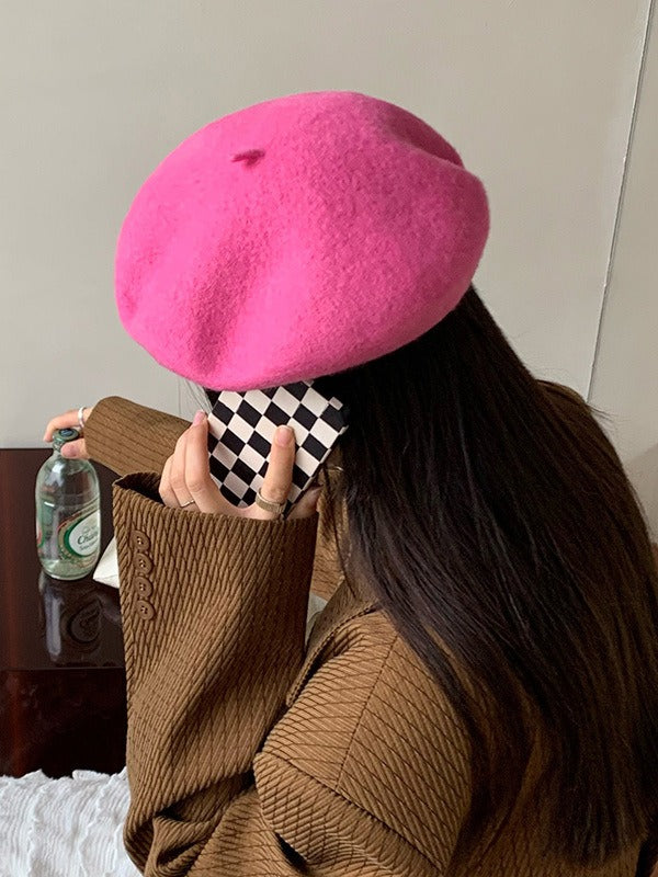 Vibrant Wool Blend Beret Retro Harajuku Style Painter Hat - Image 15