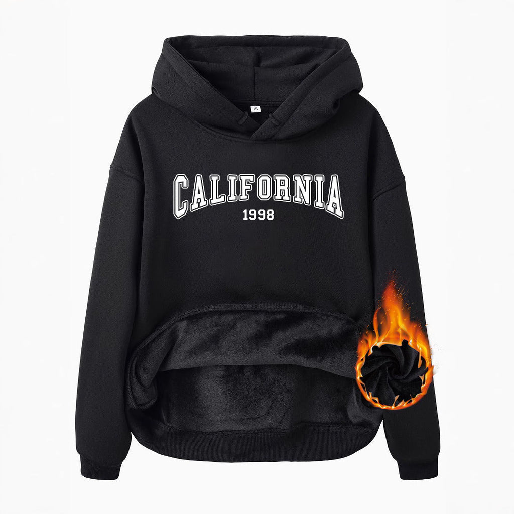 Women's California 1998 Print Fleece Hoodie - Gray & Black - Image 2