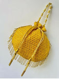 Golden synthetic potli bag for luxury ethnic attire