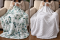 Woodland Whispers Minky Baby Blanket with Watercolor Pine Print - Image 5