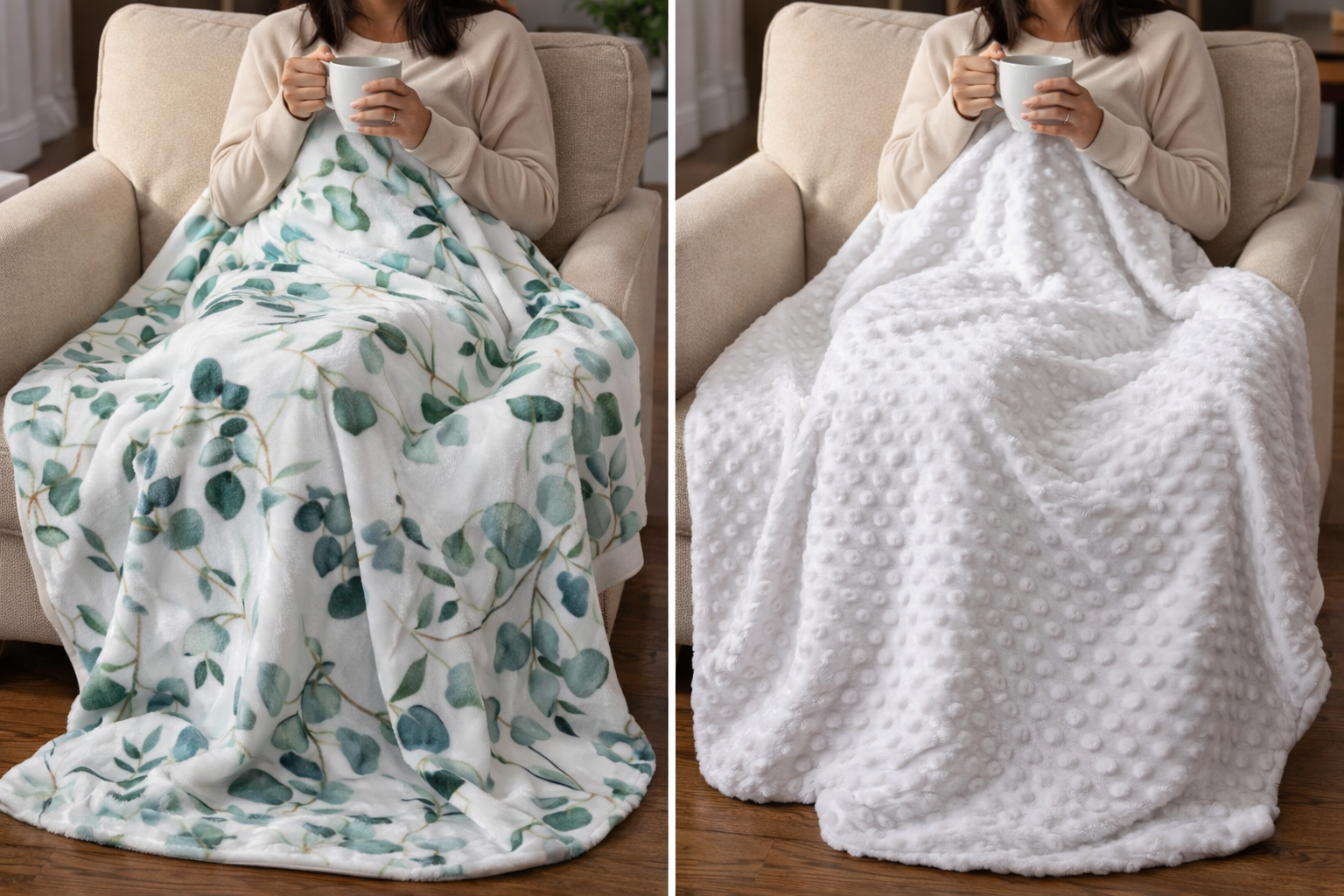 Woodland Whispers Minky Baby Blanket with Watercolor Pine Print - Image 5