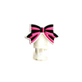 Pink & Black Bow Straw Topper