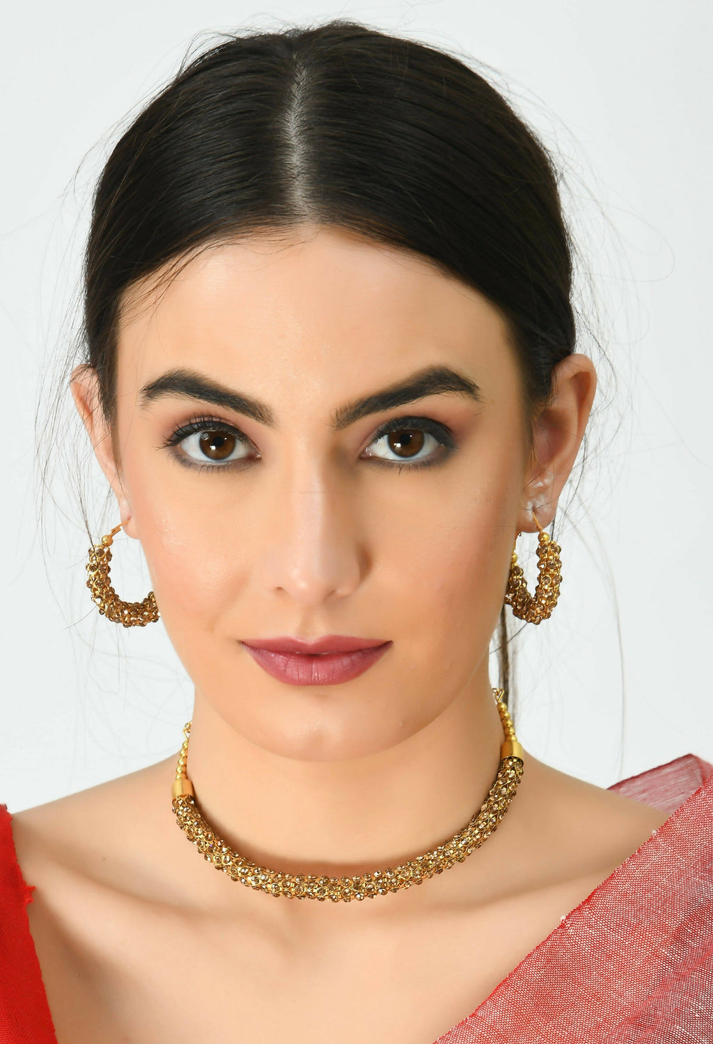 Gold-Polished Brass Hasli Design Statement Choker