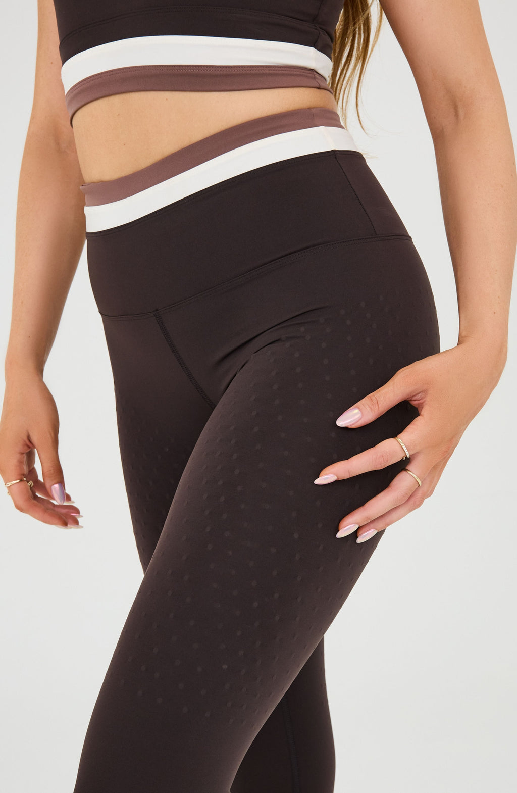 Le Monde High-Waisted Sculpting Leggings in Espresso, White, Blush