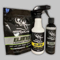 ELMN8 Super Slam Scent Control Kit featuring black, white, and neon yellow packaging for outdoor odor management.