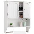 Iwell Bathroom Wall Cabinet with Doors & Adjustable Shelf Bathroom Cabinet Wall Mounted Medicine Cabinet for Bathroom White