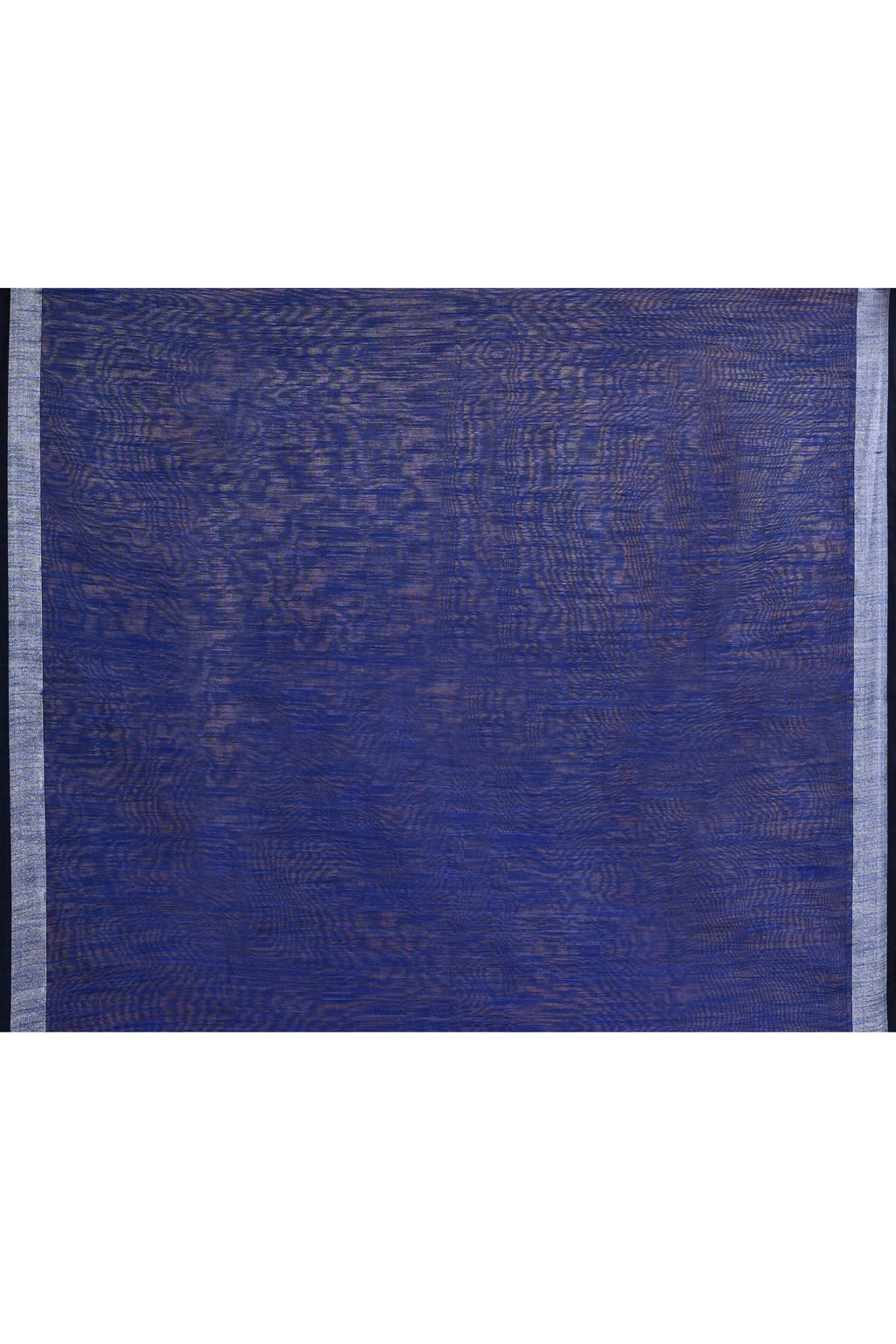 Royal Blue Embellished Cotton Blend Saree with Zari Border