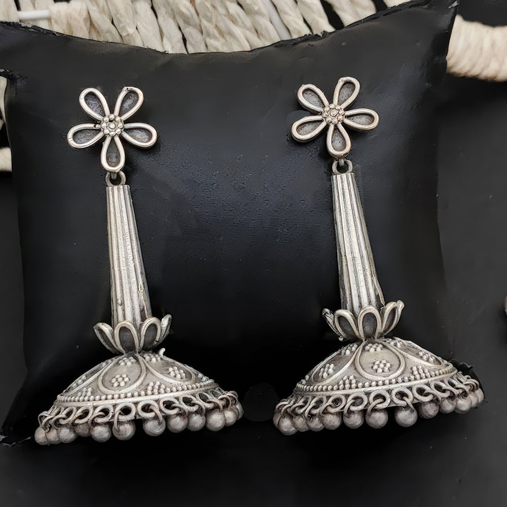 Oxidized Silver Ethnic Earrings for Girls Traditional Fashion