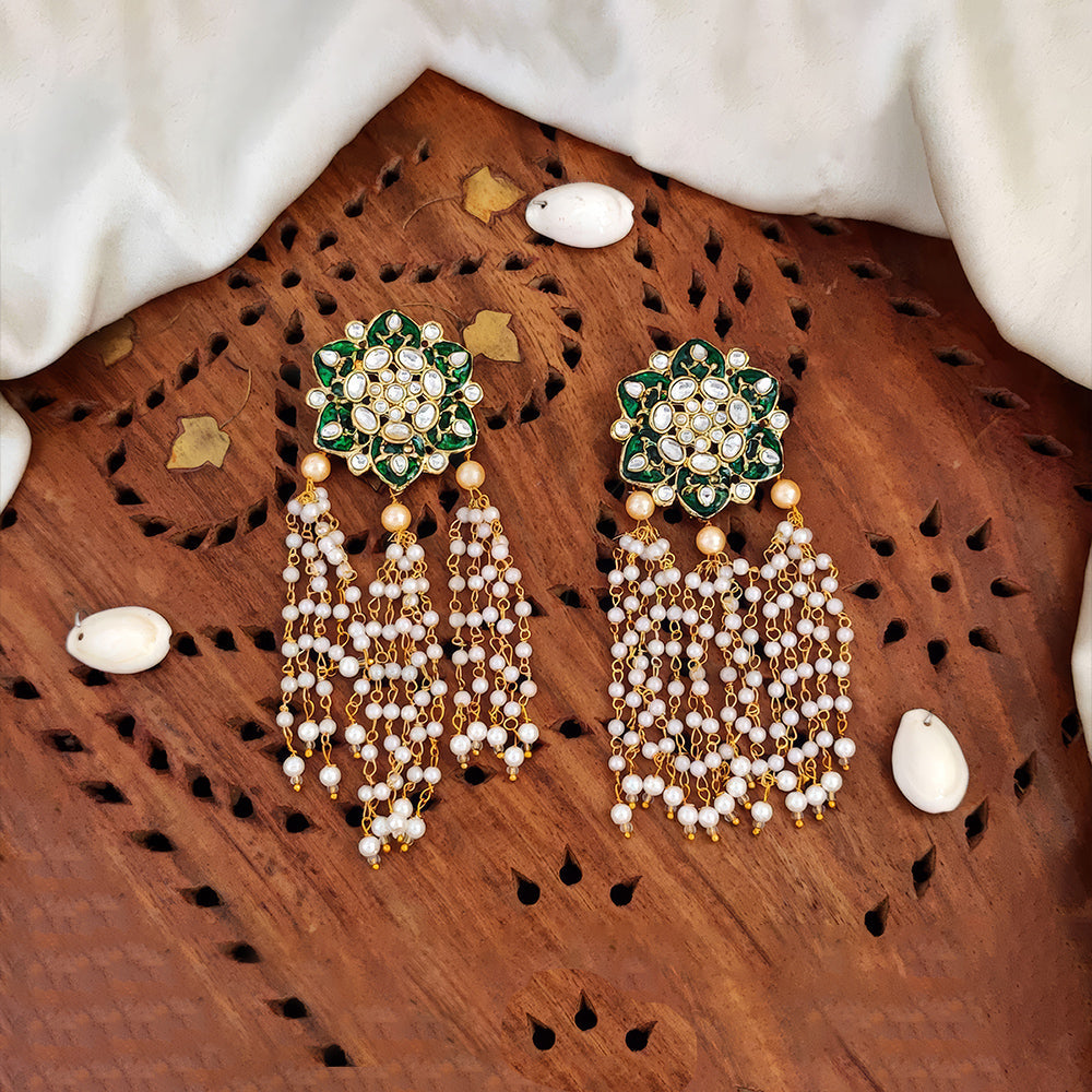 Antique high gold polish designer earrings for wedding and ethnic party wear