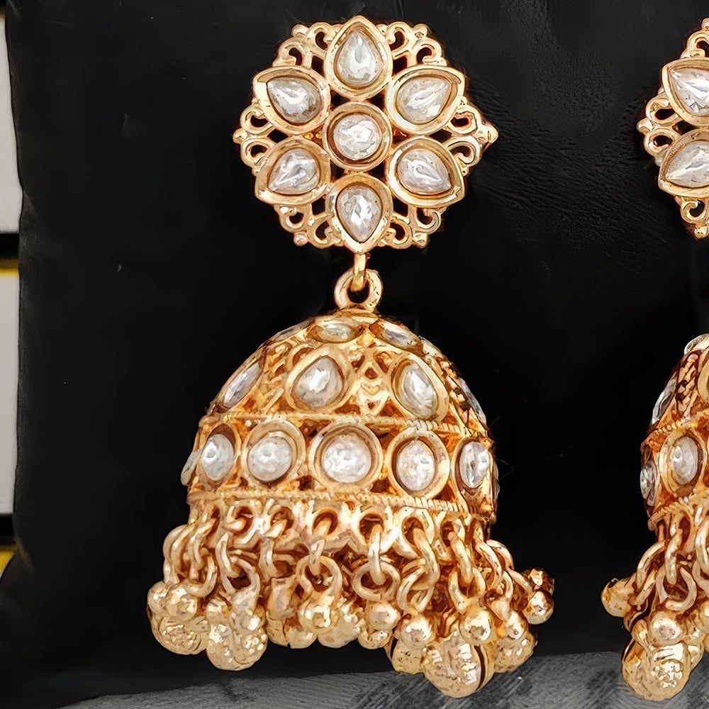 Antique High Gold Polish Jhumka Earrings for Women