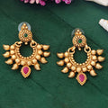 High gold polish earrings for women decorated with sparkling stones