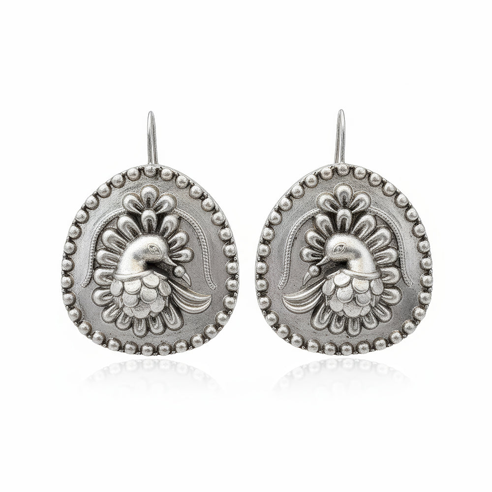 Oxidized Silver Jhumka Dangler Earrings for Girls and Women