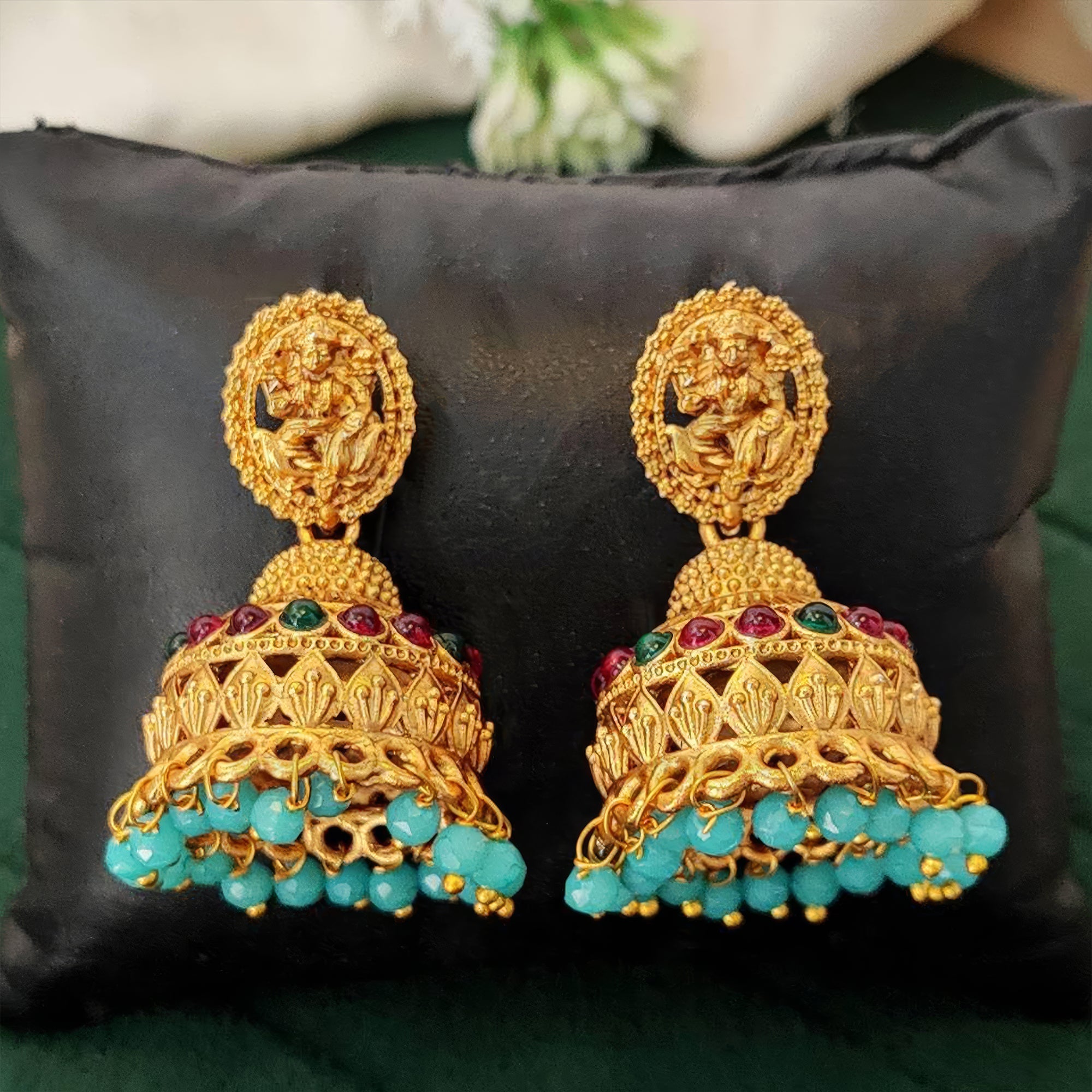 Antique Rajwadi Temple Jhumka Earrings for Women and Girls
