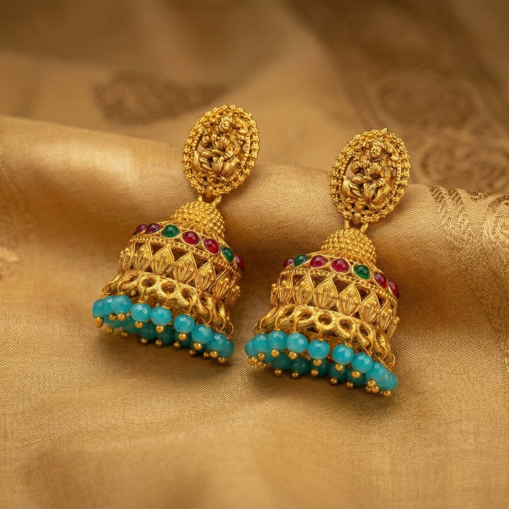 Antique Rajwadi Temple Jhumka Earrings for Women and Girls