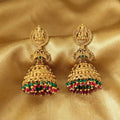 Traditional Temple Style Jhumka Earrings in Rajwadi Polish