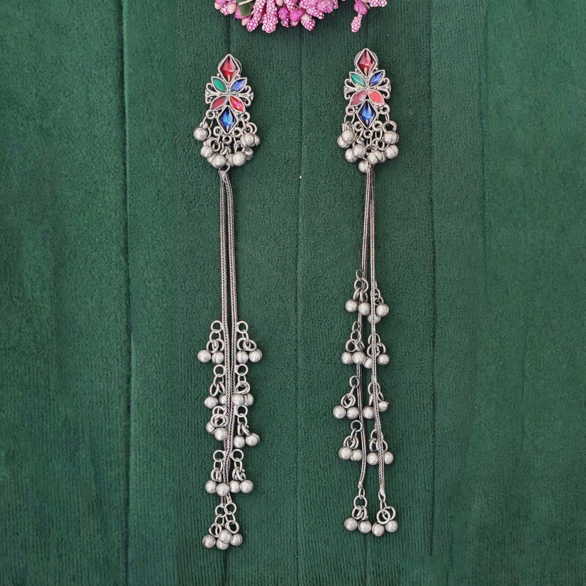 Traditional Oxidized Ghungroo Jhumka Earrings for Kids & Girls