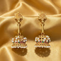 Traditional Rajwadi Jhumka Earrings with Antique Gold Finish