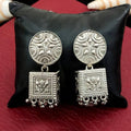 JS Fashion Traditional Trendy Oxidized Silver Polish Designer Earrings for Women & Girls