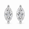14K White Gold 1/4 Cttw Lab Grown Marquise Diamond Solitaire Stud Earrings