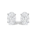 14K White Gold 1.00 Cttw Lab Grown Oval Solitaire Diamond Stud Earrings