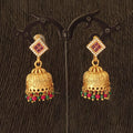 Embossed matte gold antique jhumka earrings for kids, traditional ethnic jewelry