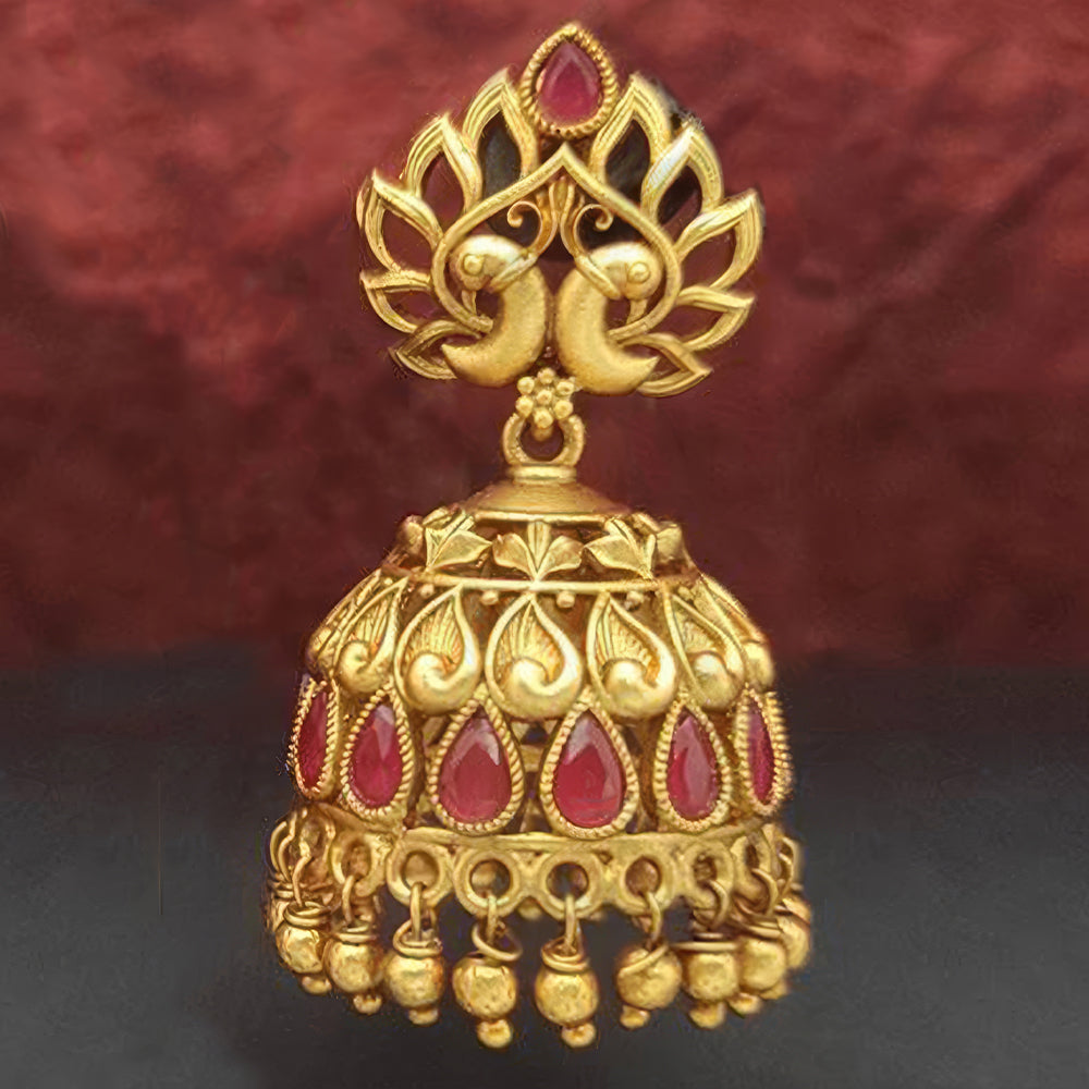 Designer Matte Gold Polish Earrings for Women - Modern Party Wear