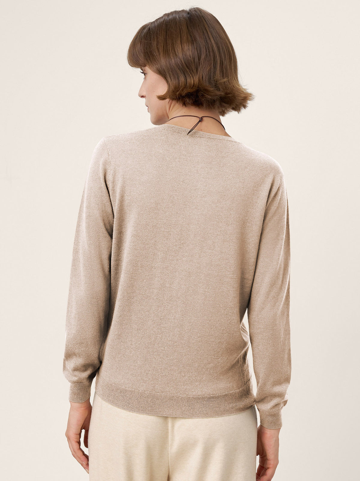 100% Extra-Fine Merino Wool Essential Crew Neck Knit Sweater BRIDGET
