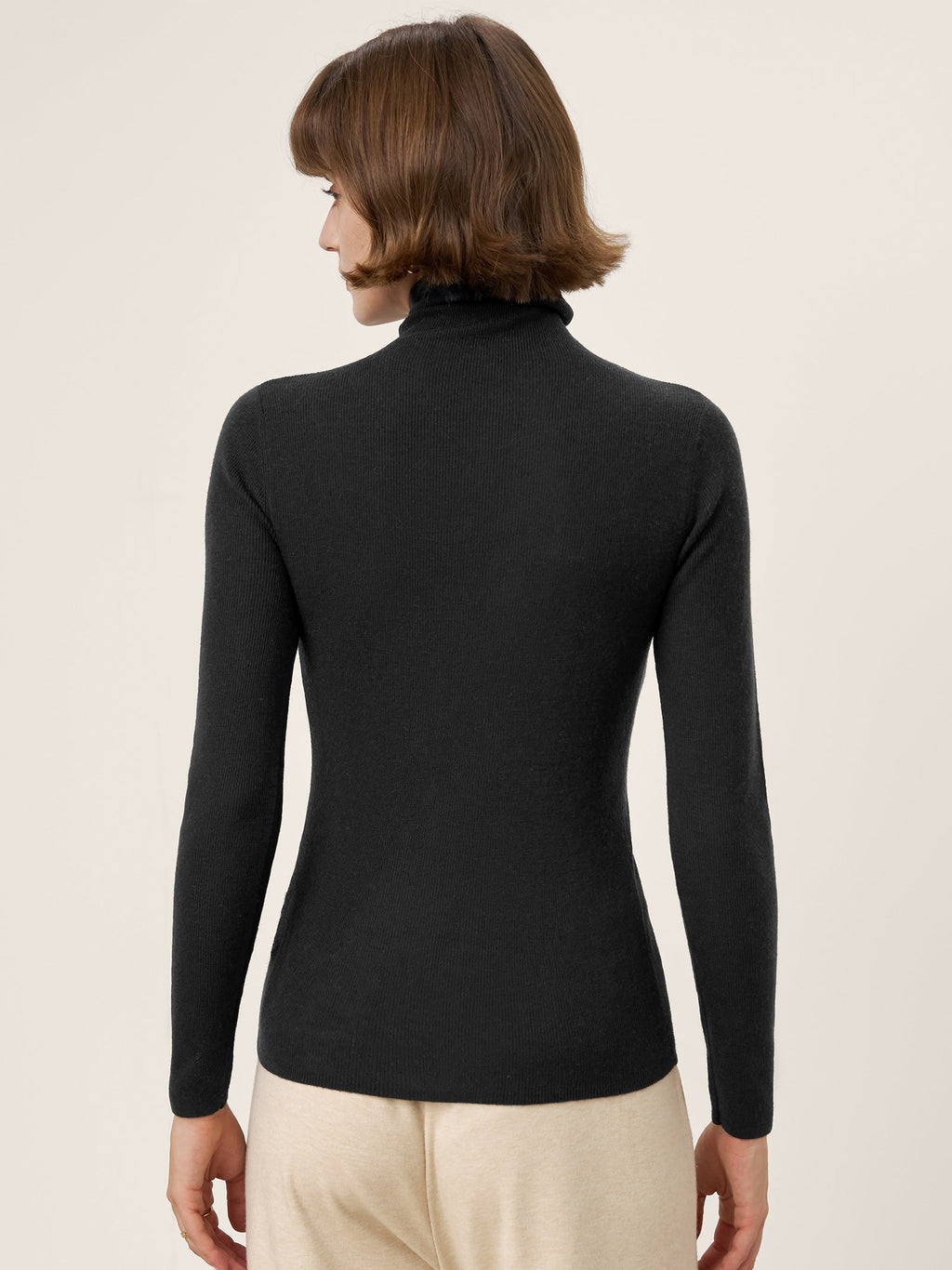 100% Extra-Fine Merino Wool Turtleneck Knit Sweater JOLENE