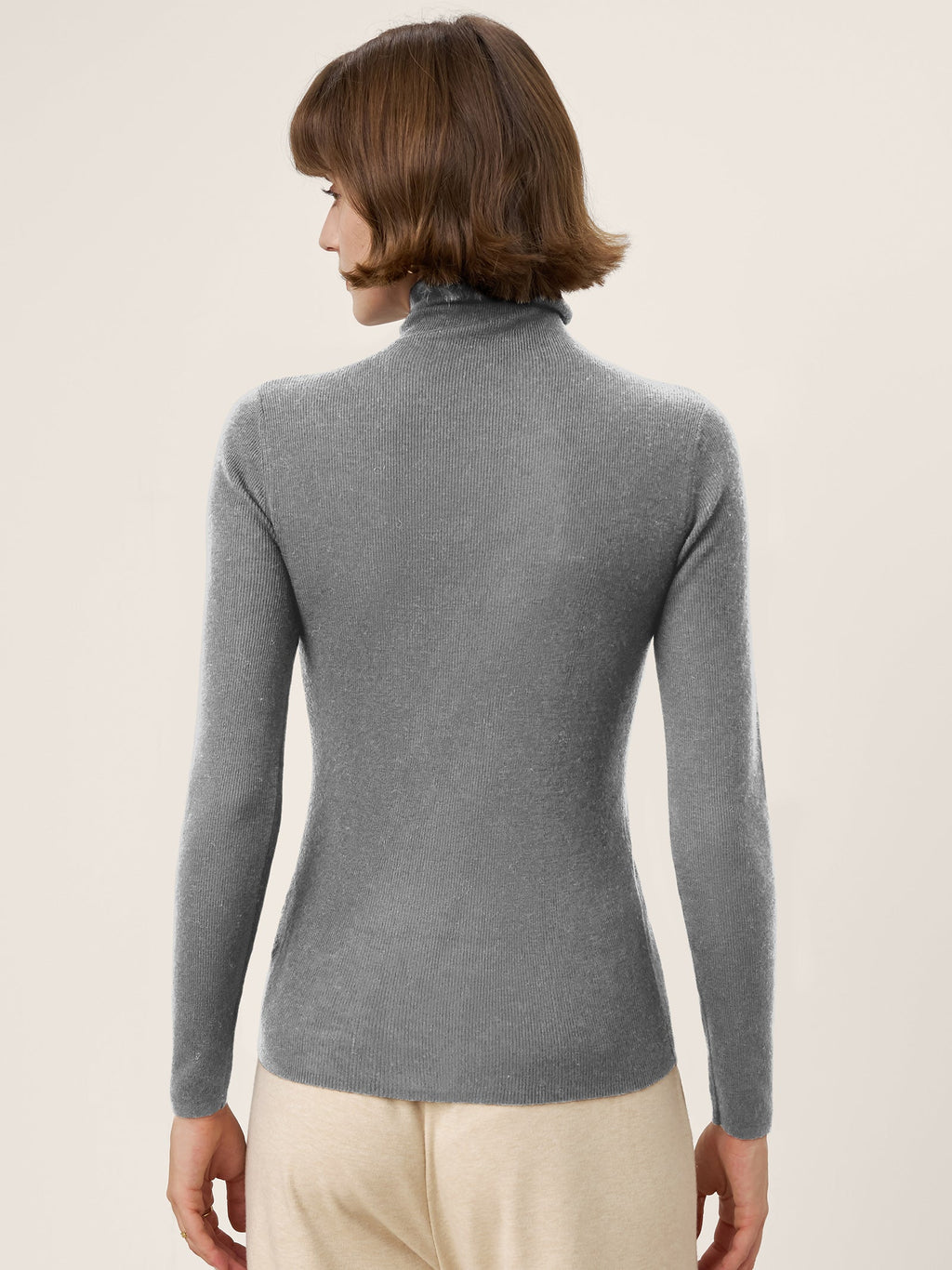 100% Extra-Fine Merino Wool Turtleneck Knit Sweater JOLENE