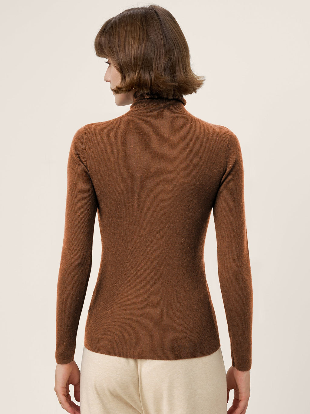 100% Extra-Fine Merino Wool Turtleneck Knit Sweater JOLENE